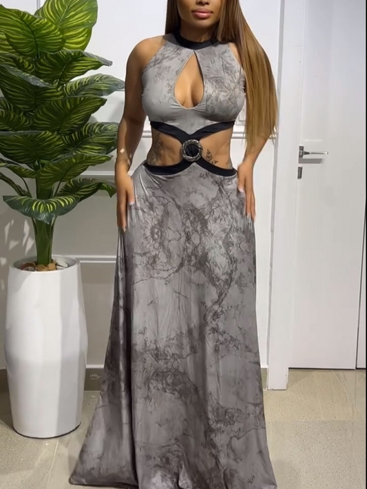 Stylish Cut-Out Halter Neck Dress