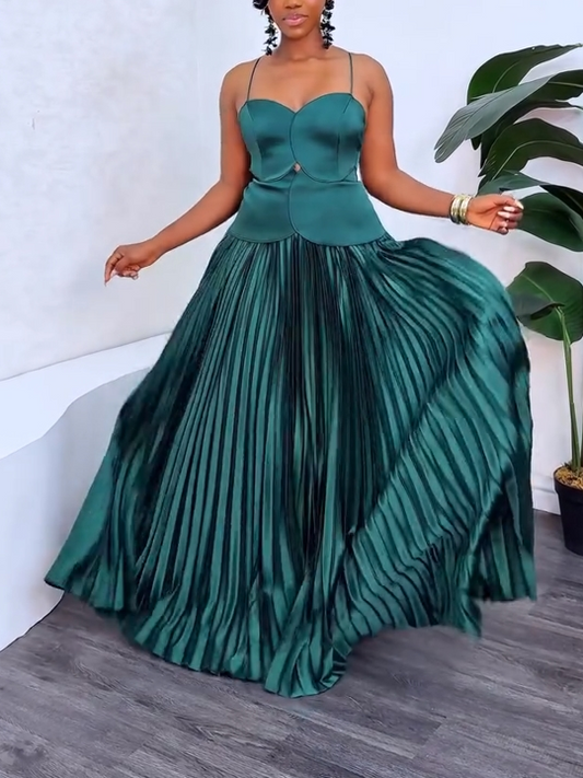 Chic Pleated Maxi Dress