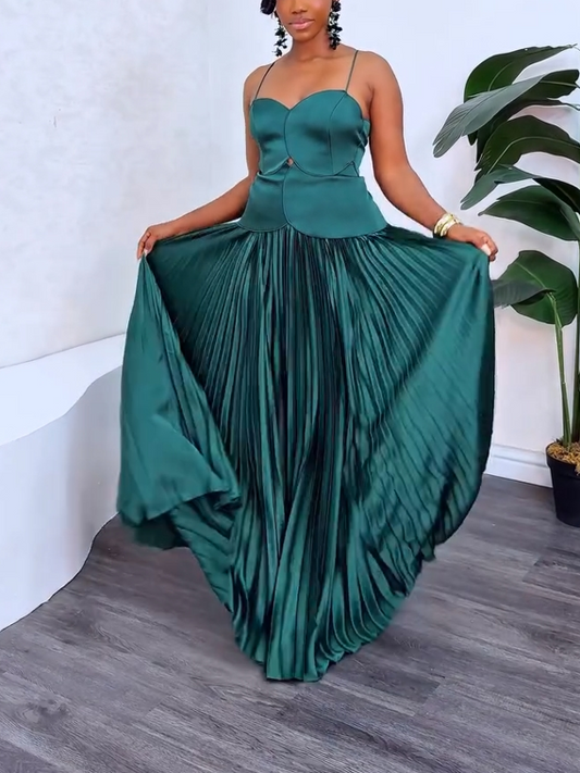 Chic Pleated Maxi Dress