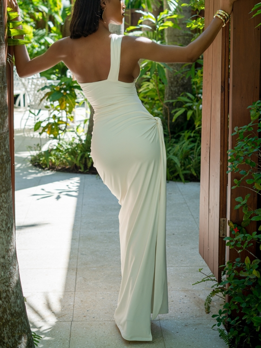 Asymmetrical Cutout Maxi Dress
