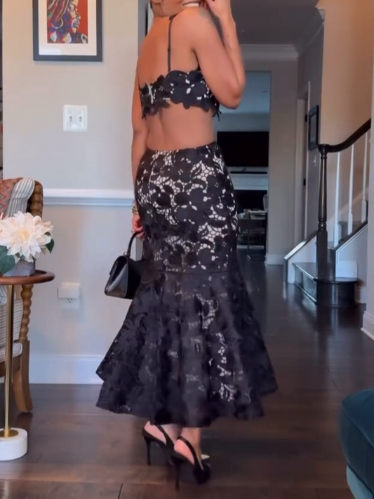 Sleeveless Lace Fishtail Two-Piece Set