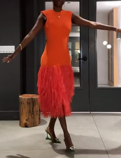 Backless Fringed Midi Dress
