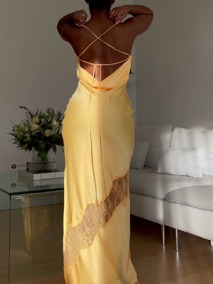 Spaghetti Strap Cut Out Maxi Dress
