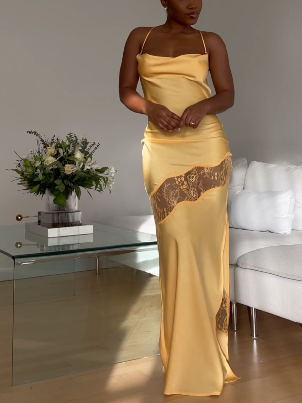 Spaghetti Strap Cut Out Maxi Dress
