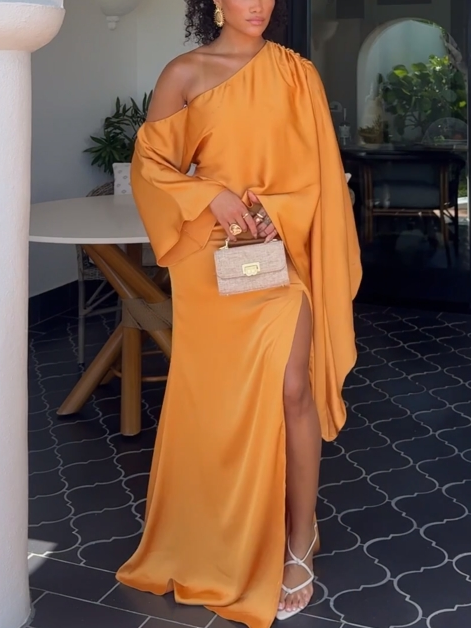 Asymmetrical Slit Maxi Dress