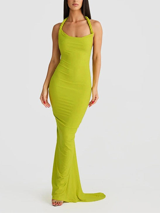Twisted Halter Maxi Dress