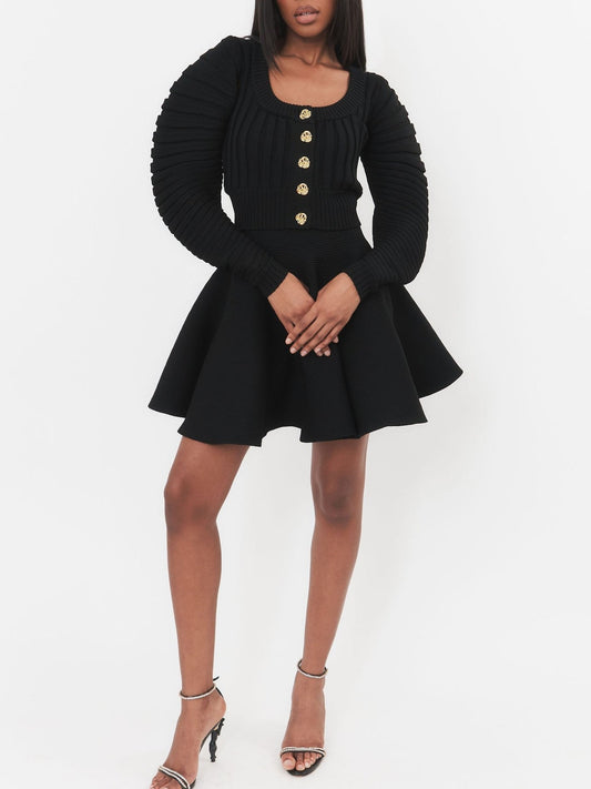 Puff Sleeve Elegance Mini Skirt Set
