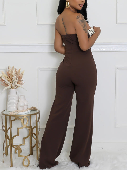 Strapless Floral Print Jumpsuit