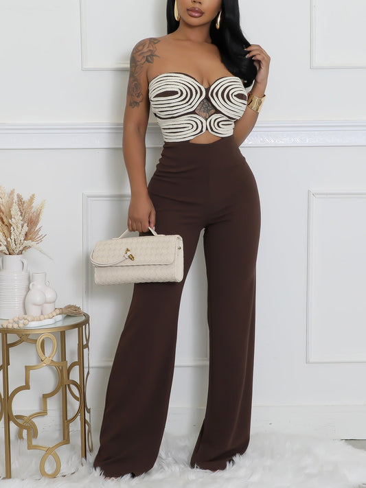 Strapless Floral Print Jumpsuit