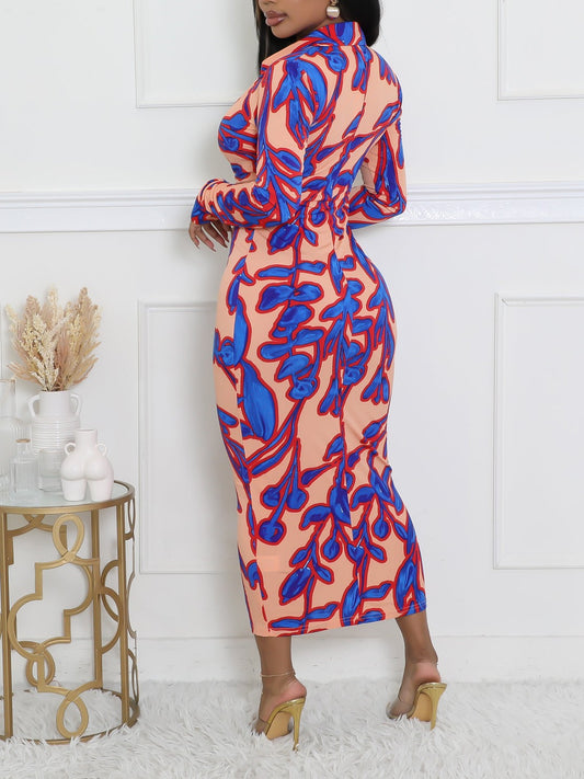 Tropical Floral Midi Dress