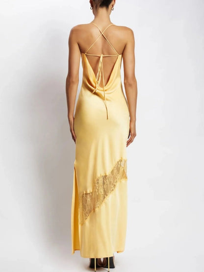 Spaghetti Strap Cut Out Maxi Dress