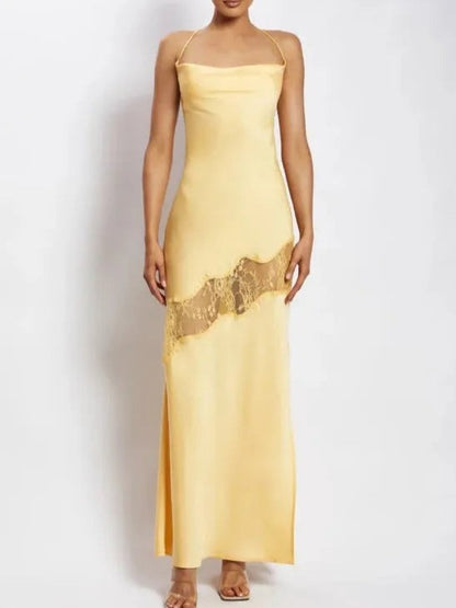 Spaghetti Strap Cut Out Maxi Dress