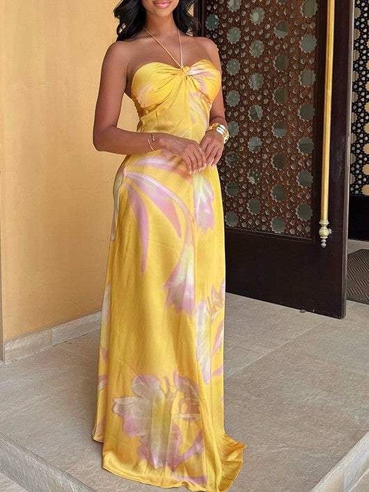 Printed Halterneck Dress