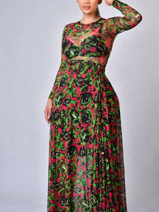 Rose Elegance Maxi Dress