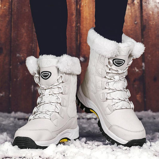 Warm Fur Lined Womens Snow Anti Slip Ankle Boots