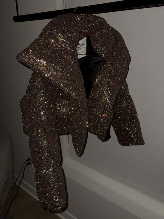 Fashion Sequined Short Cotton Jacket