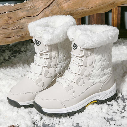 Warm Fur Lined Womens Snow Anti Slip Ankle Boots