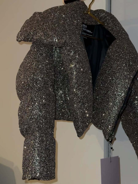 Fashion Sequined Short Cotton Jacket