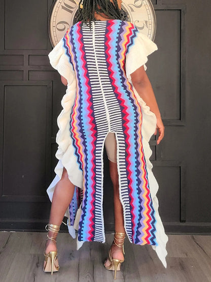 Multicolor Knit Maxi Dress