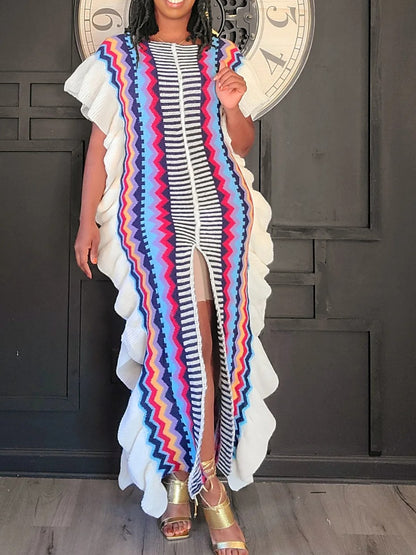 Multicolor Knit Maxi Dress